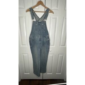 By Together Denim Overalls Women's L Light Stone Washed 90's Y2K